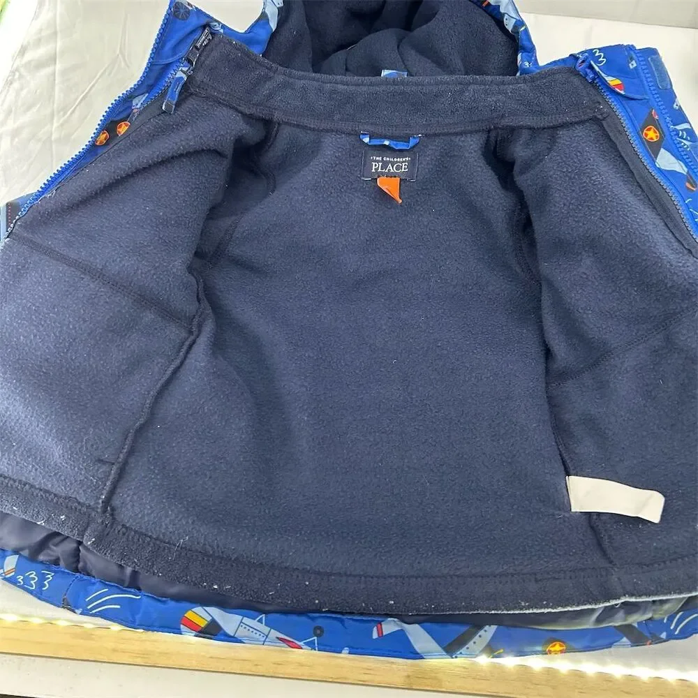 The Children's Place 3-in-1 Toddler Jacket 2T Blue Airplane Print
